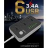 ldnio-sc3604-power-strip-with-3-ac-sockets-6-usb-ports-black-eu-plug