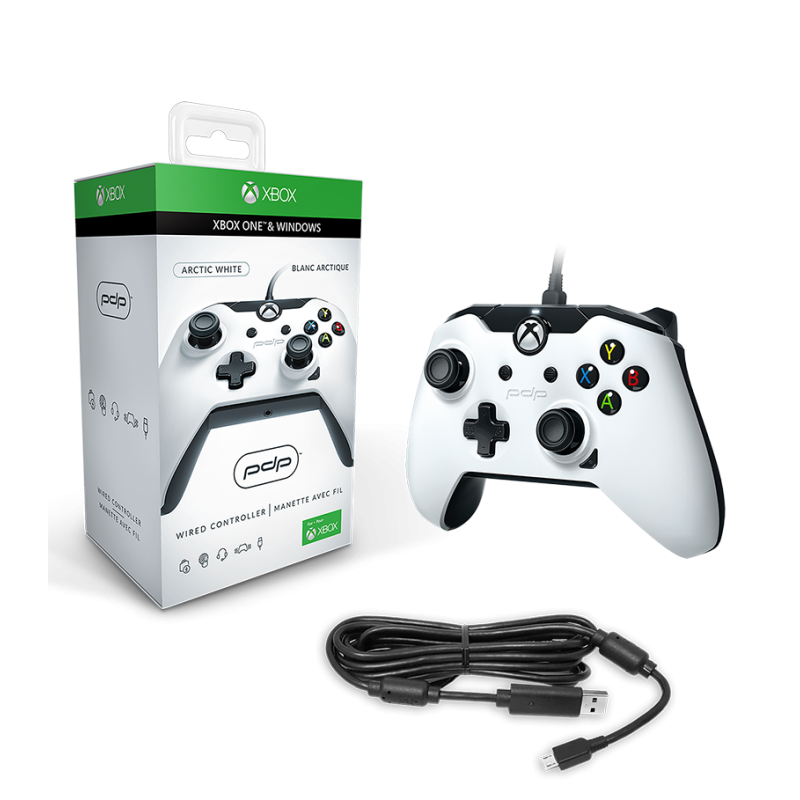 PDP Manette Filaire Pour Xbox One et Windows - (Blanc brillant)
