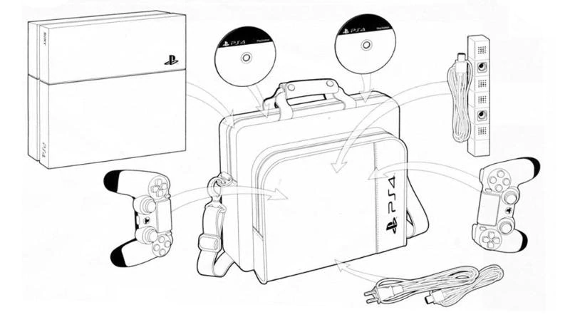 FOR PS4 / PS4 Pro Slim Game Bag Canvas Case Protect Shoulder Carry Bag Handbag Original size for PlayStation 4 PS4 Pro Console