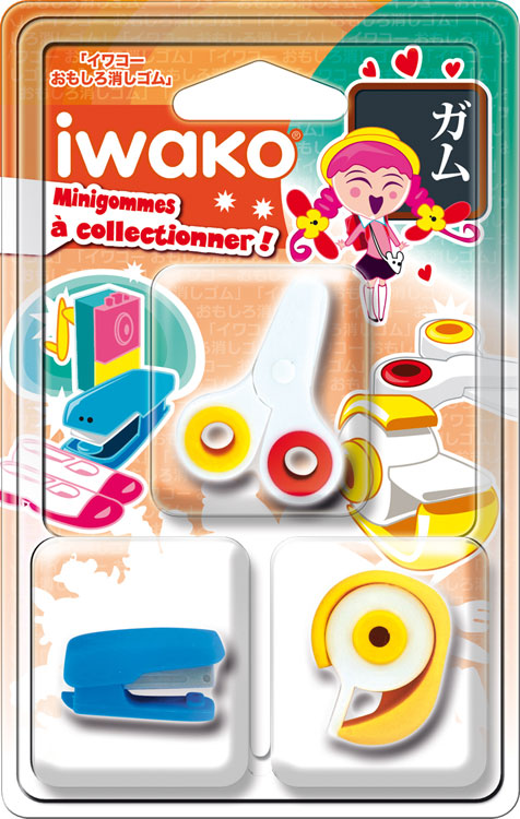 IWAKO - Pack de trois mini-gomme - Fournitures scolaires - Achat jeux video  Maroc 
