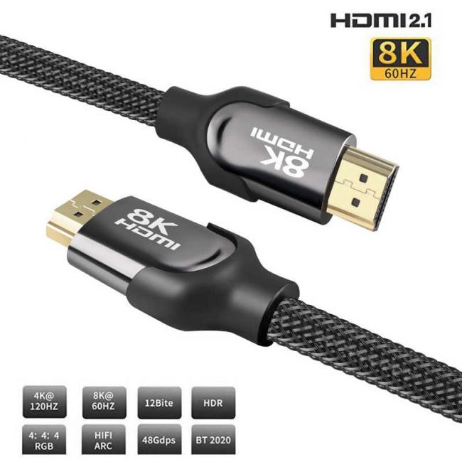 Câble HDMI 2.1 8K 4K 2K Ultra Haute vitesse 48Gbps 120Hz - Achat jeux video  Maroc 