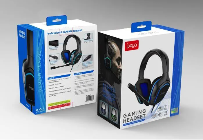 IPEGA PG-R006 Computer Games Wired Headset Noise Reduction Headphones with Mic for Sony PS4 / Nintendo Switch Lite / PC / Phones(Blue) 