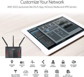 Routeur gaming Gigabit double bande Wi-Fi-AC2900 avec MU-MIMO, AiMesh pour un réseau Wi-Fi maillé, AiProtection par TrendMicro pour sécuriser votre réseau, l’accélérateur de jeux WTFast et Adaptive QoS