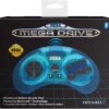Retro-Bit Manette d'arcade sans fil Bluetooth officielle SEGA Mega Drive 8 boutons pour PC, Switch, Mac, Steam, RetroPie, Raspberry Pi - Bleu clair