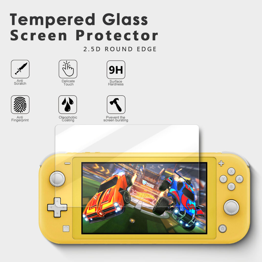 Protecteur d'écran en verre pour Nintendo Switch Lite , housse de protection en verre trempé de qualité supérieure, transparent