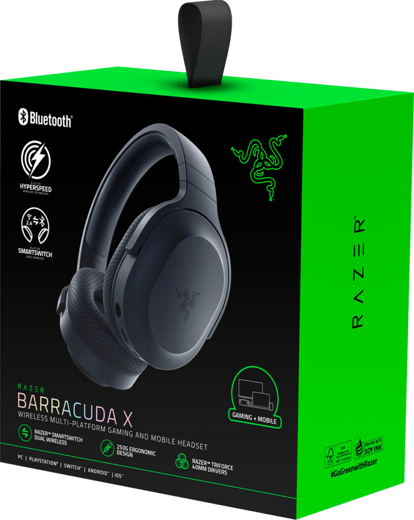 Razer - Barracuda X 2022 Edition Wireless Gaming Headset for PC, PS5, PS4, Switch, and Mobile - Black