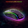 Meetion GM015 – Lightweight Honeycomb RGB Gaming Mouse (6400 DPI) – For PC & Laptop – Black