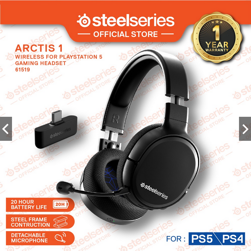 SteelSeries Arctis 1 Casque de jeu sans fil - USB-C sans fil - Microphone  ClearCast détachable - Pour PC, PS4, Nintendo Switch, Android - Noir 