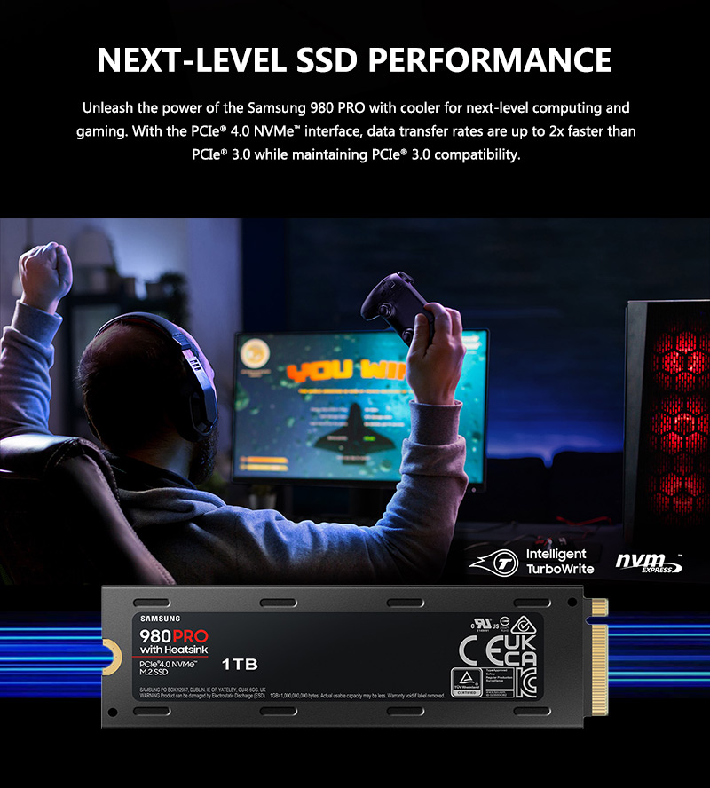 Samsung 980 Pro 1To Gen 4 SSD Nvme - PS5 (avec Dissipateur