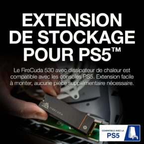 Seagate – FireCuda 530 1TB Internal SSD PCIe Gen 4 x4 NVMe with Heatsink for PS5