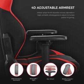 Chaise de jeu DXRacer Gladiator D8200 – Noir et rouge