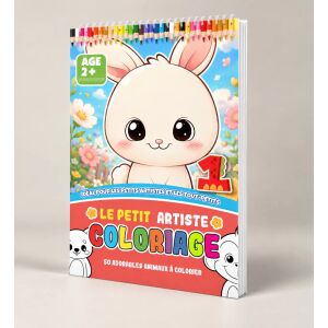 Le Petit Artiste Coloriage – 50 Animaux Adorables – Livre de Coloriage A4 à Spirale dès 2 Ans