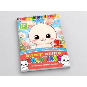 Le Petit Artiste Coloriage – 50 Animaux Adorables – Livre de Coloriage A4 à Spirale dès 2 Ans